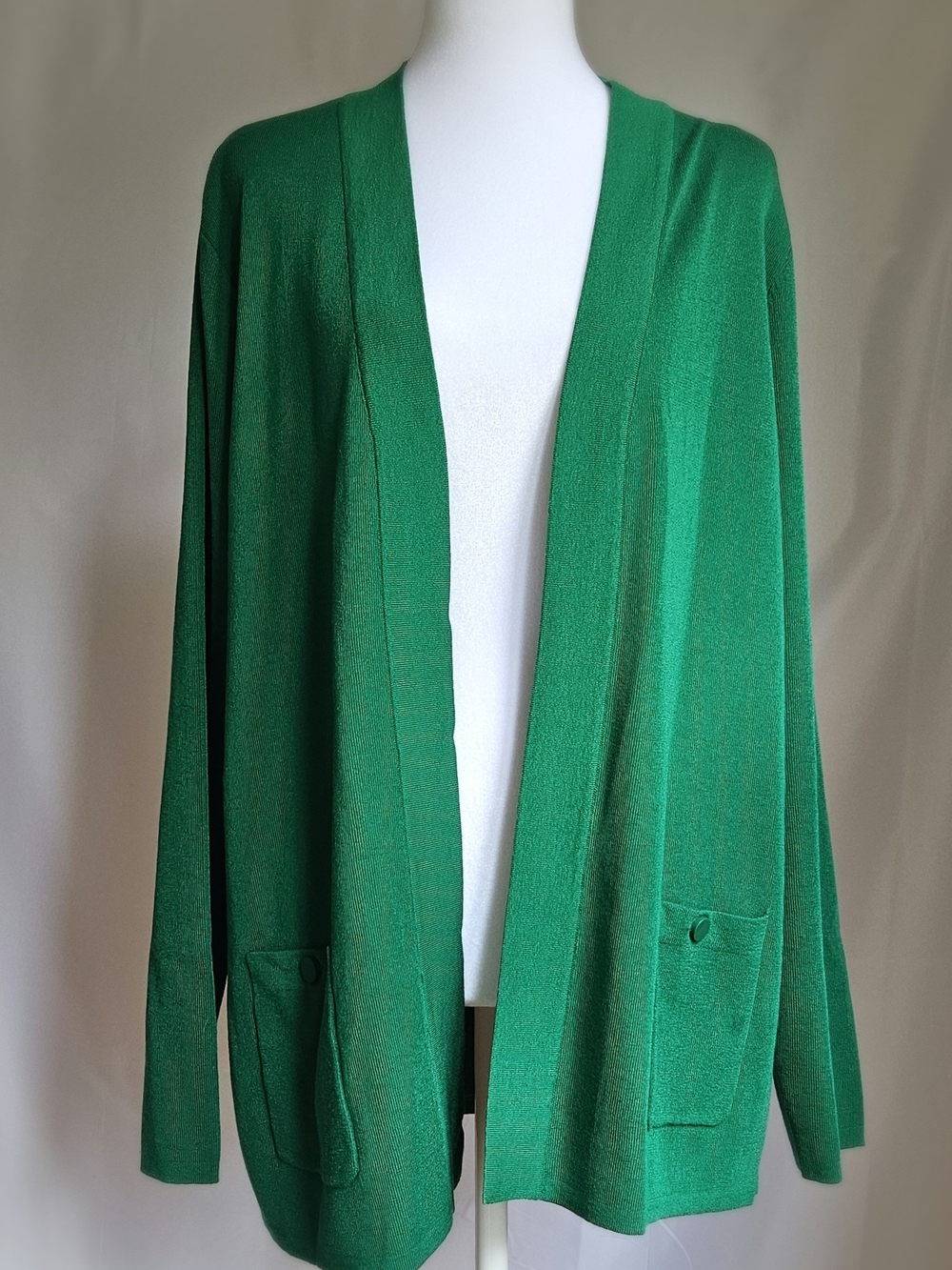 ​Anne Klein Women’s Green Open Front Cardigan Sweater - Size XL - Picture 4 of 12